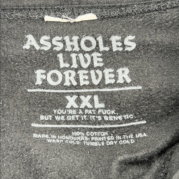 Bad Apple Black Hoodie‎ Assholes Live Forever rotten apple XXL grunge - Picture 4 of 8